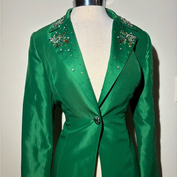 Green Embellished Women's Jacket - Picture 3 of 6